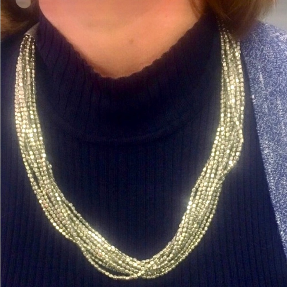 Silver beaded necklace